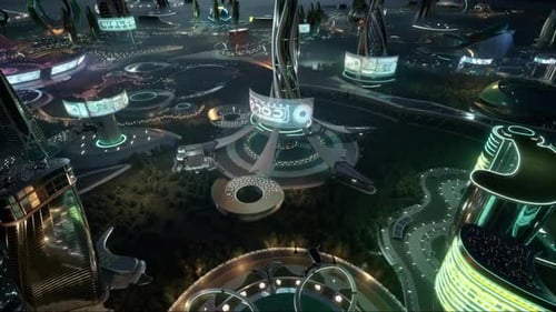 Futuristic Urban City Night