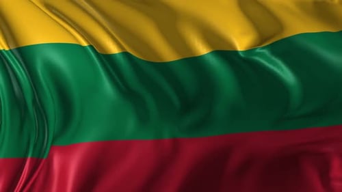 Realistic Waving Flag of Lithuania Animation