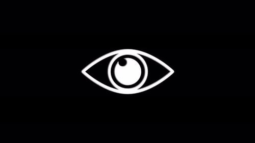 Minimalist Animated Eye Icon Blinking on Black Background
