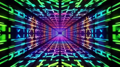 Neon Geometric Futuristic Tunnel Loop