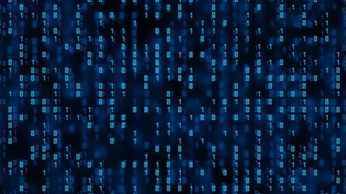 Code binaire. Des zéros et des uns à l'écran. Concept de programmation.