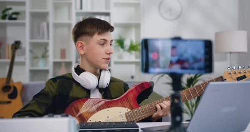 Teen Guitarist Streaming Online from Living Room