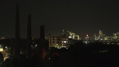 Inner west and Sydney city skyline at night, Australia