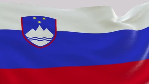 Slovenia National Flag Waving Seamless Loop Animation