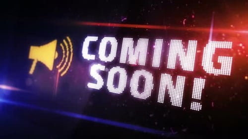 Coming Soon Announcement with Digital Futuristic Display