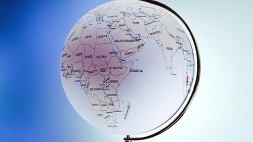 Rotating Earth Globe Approaches Malaysia