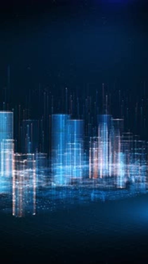 Smart City Abstract Infographics Artificial Intelligence Technology Digital City Data Communication