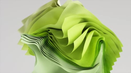 Fashion Concept A Stack of Flying Square Colored Pieces of Fabric Rotating on an Isolated Background