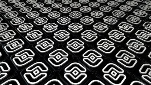 Luxury Background with Floating Black Cubes, White Figures, Exclusive, 3D Render, Reflection