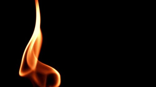 Flames on Black Background Filmed is Slow Motion 1000 Fps