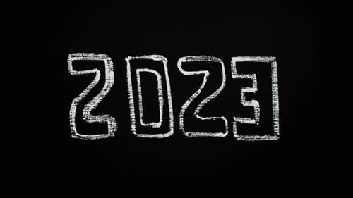 2024 Bonne année Craie blanche sur tableau noir 2020 2021 2022 2023 2024