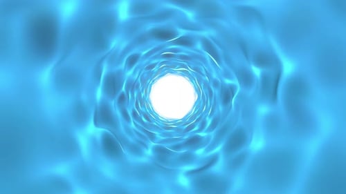 Water ice digital endless blue tunnel shimmering in the light. Ocean sea tunnel. Perfect loop.