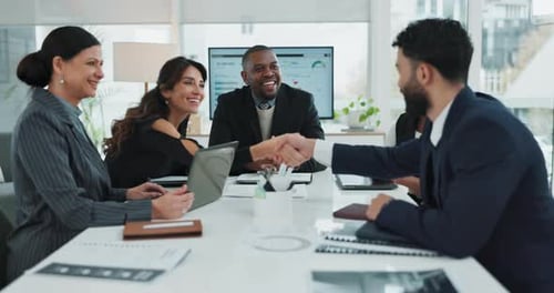Diverse Business Team Meeting in Modern Office