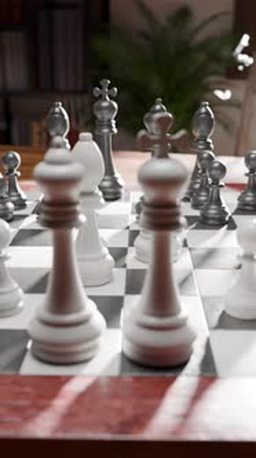 Arranged Chess Board with Chess Pieces