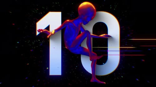Alien Colourful Countdown Nummer 10