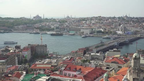 Fantastische Luftaufnahme des Goldenen Horns in Istanbul, Türkei
