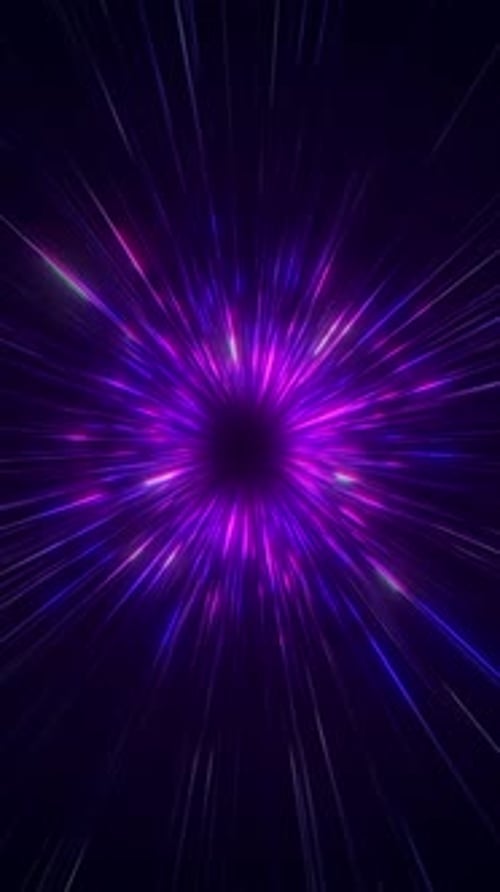 Abstract Neon Light Rays Tunnel Background Animation