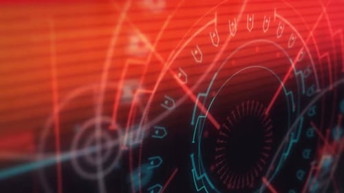 Dynamic Futuristic HUD Interface with Glitch Effect