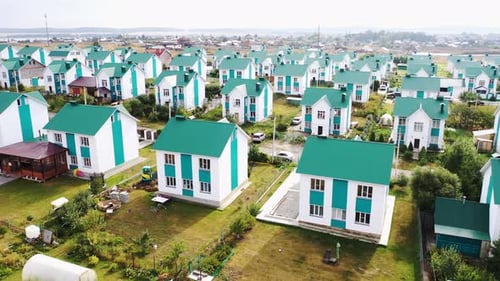 View of Several Dozens of Identical Houses the Seat of a Community or a Commune