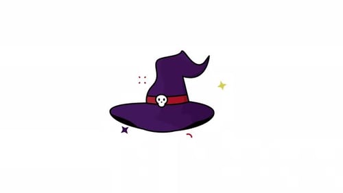 witch hat icon animation 4k