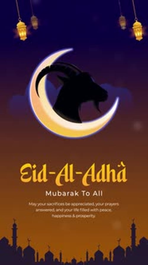 Eid Al Adha Mubarak Story | Crescent Moon Qurbani Eid Instagram Story