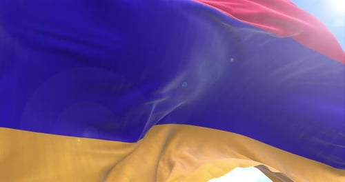 Realistic Armenian Flag Waving in the Wind Loop
