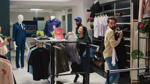 Shoppers Scramble For Clothes On Black Friday