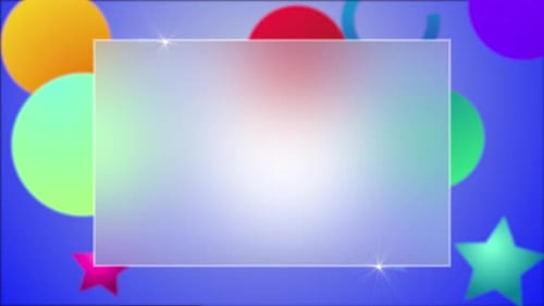 Animated Geometric Shapes Background with Frosted Glass Frame