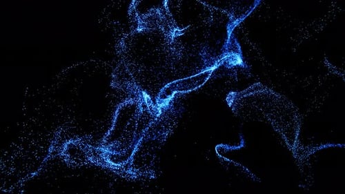 Dynamic Blue Particle Flow Abstract Motion Background
