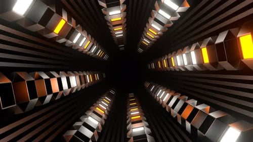 Orange And White Strobe Tunnel With Reverse Rotation Background Vj Loop In 4K