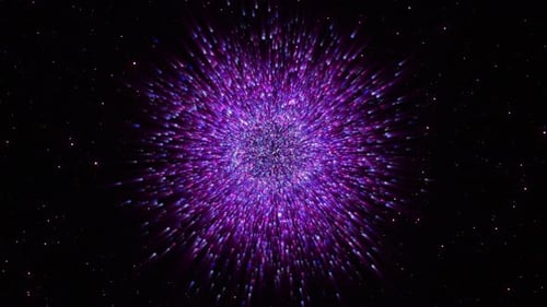 Dynamic Purple Particle Burst Abstract Background