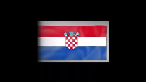 Realistic Croatian Flag Waving Animation