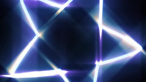 Glowing Light Leaks Crystal Diamond With Prism Refraction. Neon Star Shapes.