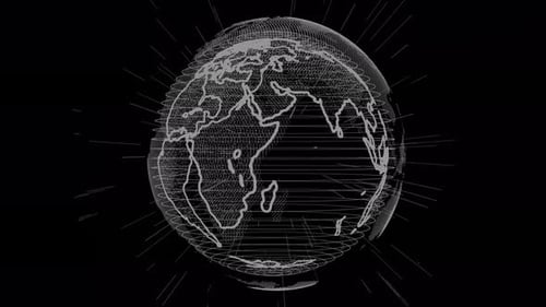 digital Spinning Hologram Globe of Planet Earth. Vd 575