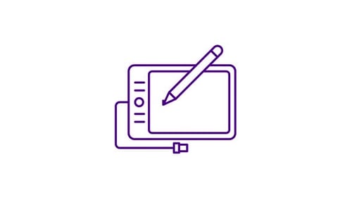 Icono creativo animado en iPad