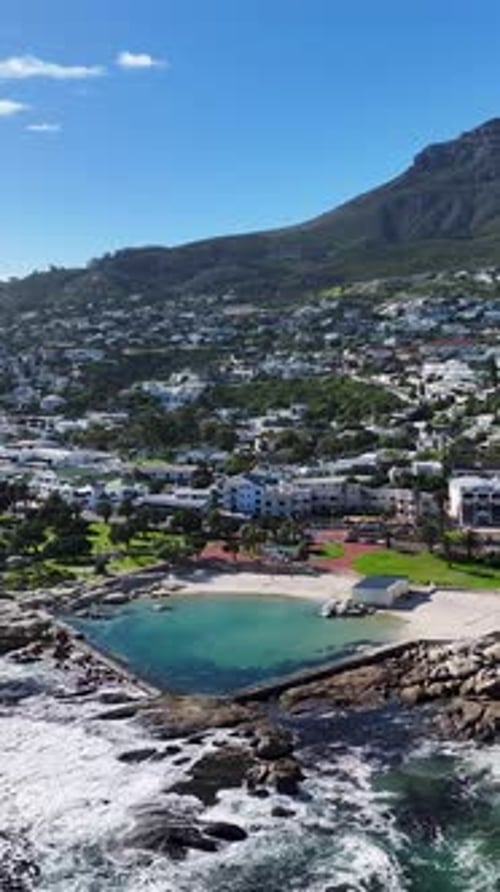 Camps Bay Beach At Cape Town In Western Cape South Africa.