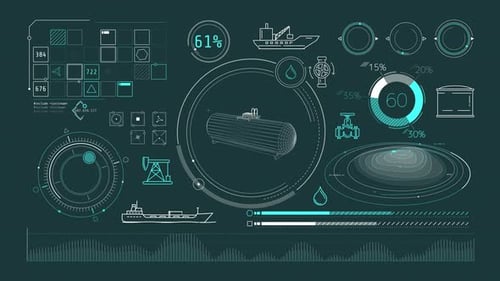 Animation Of Oil Storage And Transportation Infographics On Alpha Channel 4K
