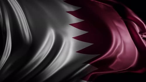 Realistic Waving Qatar Flag Animation