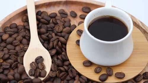 coffee beans rotating