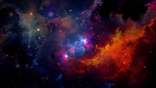 Vibrant Abstract Space Nebula Background Loop