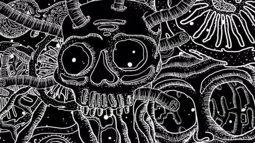 Psychedelic Black And White Background 01