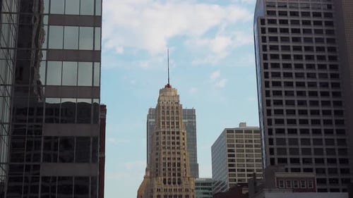 Skyscraper Urban City Buildings Sky Timelapse