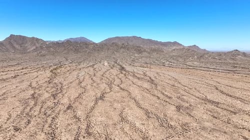 Aerial view of desert landscape, United States.
