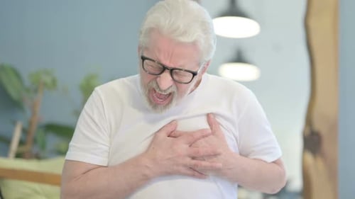 Old Man Having Heart Attack, Cardiac Arrest