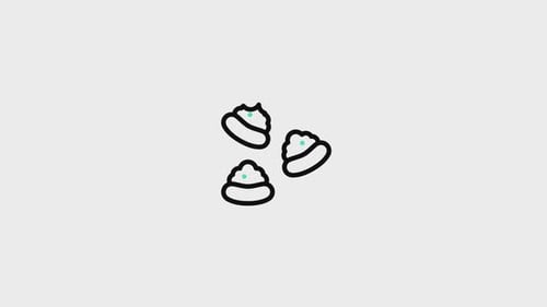 Animated Minimal Poop Emoji Icons with Sparkling Effect