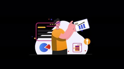 Modern Business Data Analysis Animated Concept