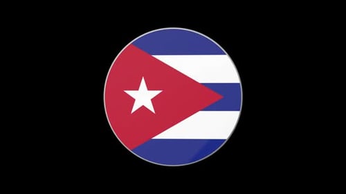 3D Spinning Cuban Flag Circle Icon Animation