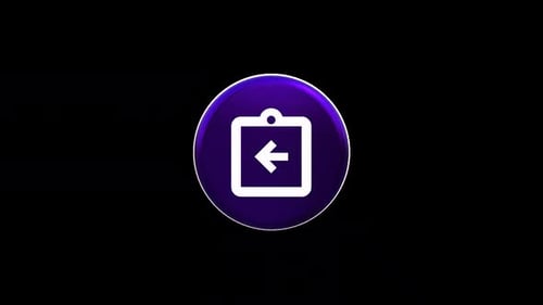 Animated 3D Glowing Clipboard Back Arrow Icon