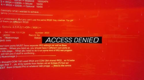 Access Denied On Warning Hack Background Screen
