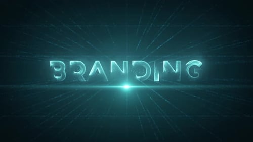 Futuristic Digital Text Reveal with Glowing Grid Lines